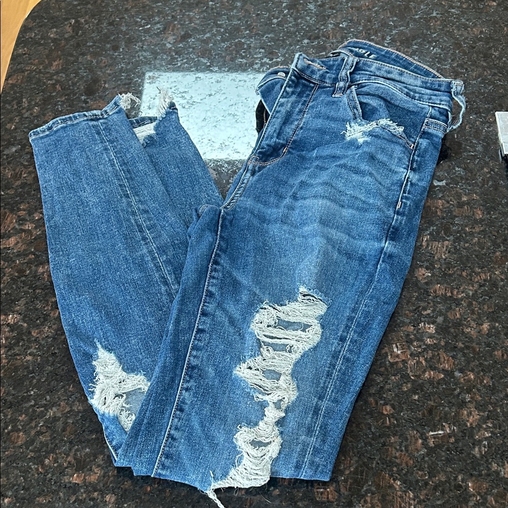 American Eagle Outfitters Ripped Blue Jeans